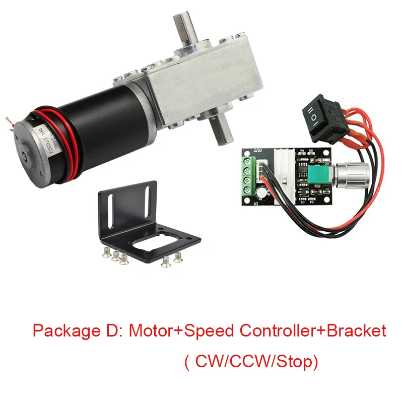 Imagem -05 - Motor de Eixo Duplo Suporte Velocidade Controlador Fonte de Alimentação Alto Torque Verme de Metal Turbo Engrenagem de Redução 584031zys dc 12v 24v