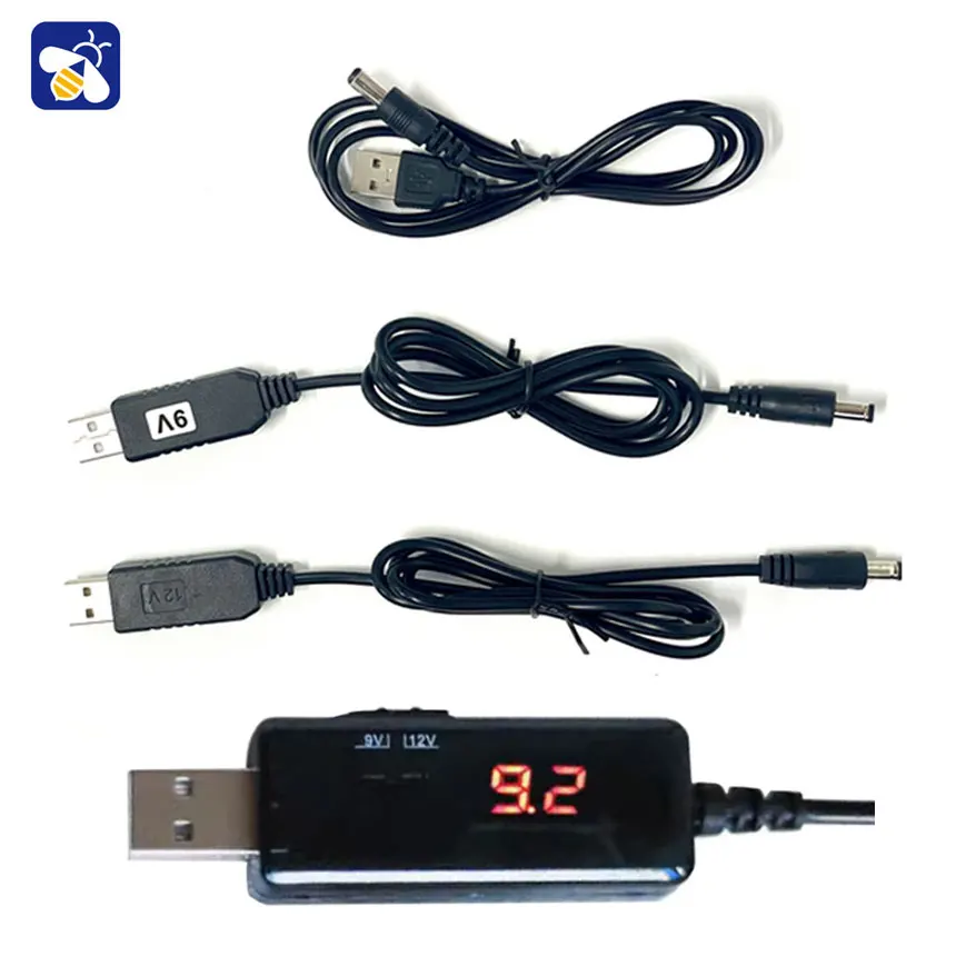 USB DC5.5/3.5mm Boost Cable DC5V to 9V 12V Router Optical Cat Power Cable Charger Charging Cable Converter Cable Boost Module