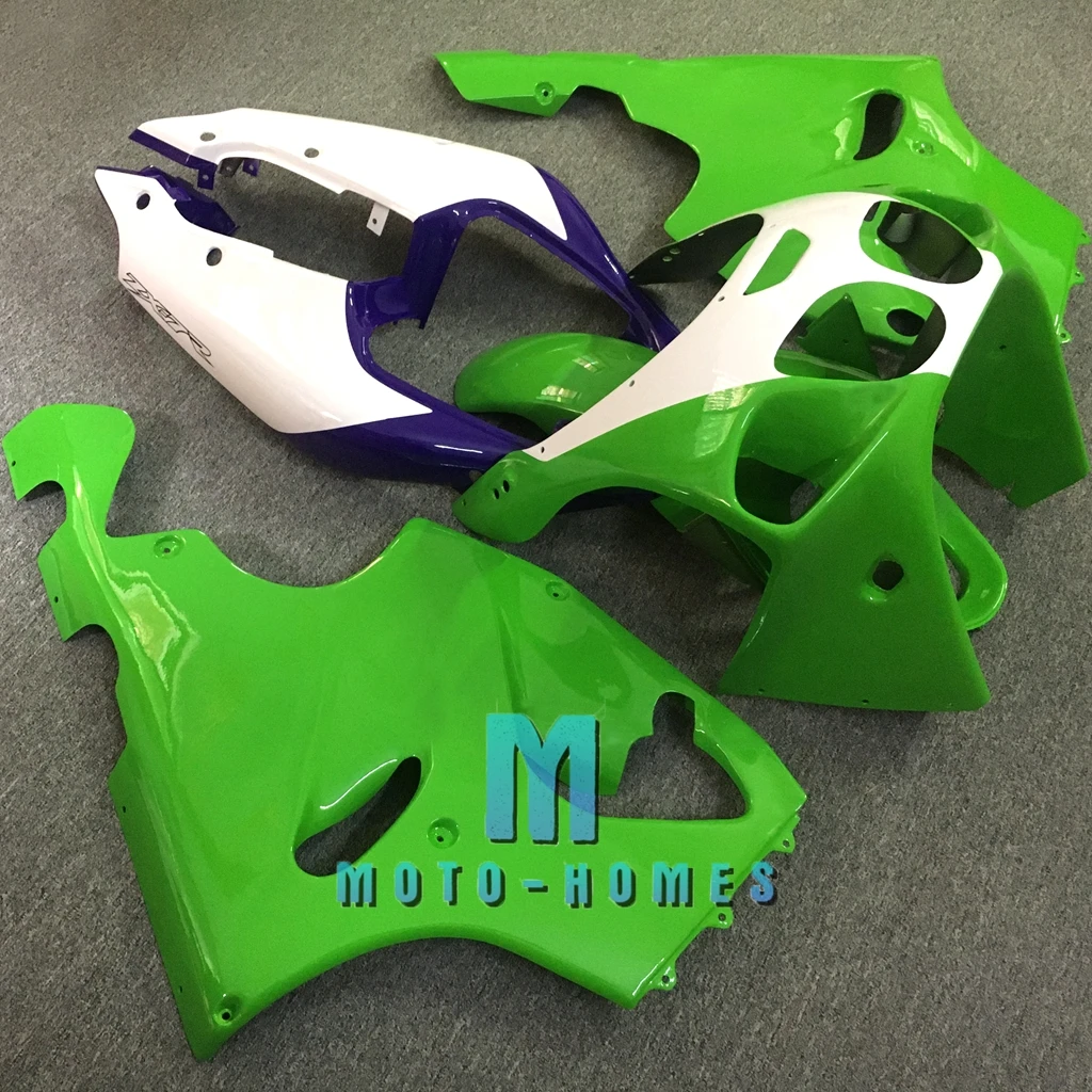 Customizable Fairing Kit For Kawasaki Ninja  Green White Fairings Set ZX7R 1996 1997 1998 1999 2000 2001 2002 ZX 7R Rebuild Bike