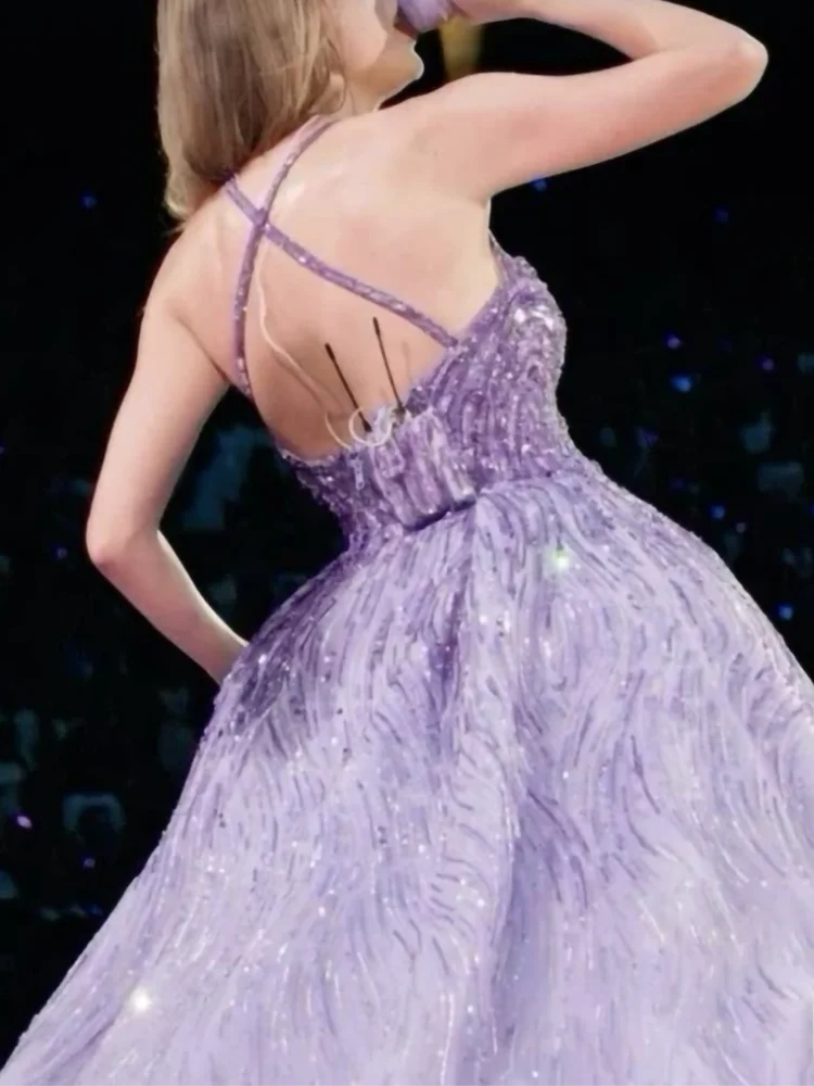 Abiti da sera celebritร lilla di lusso per le donne perline BOHO Party Prom Gowns Gala Special Events Dress 2024 abiti Quinceanera