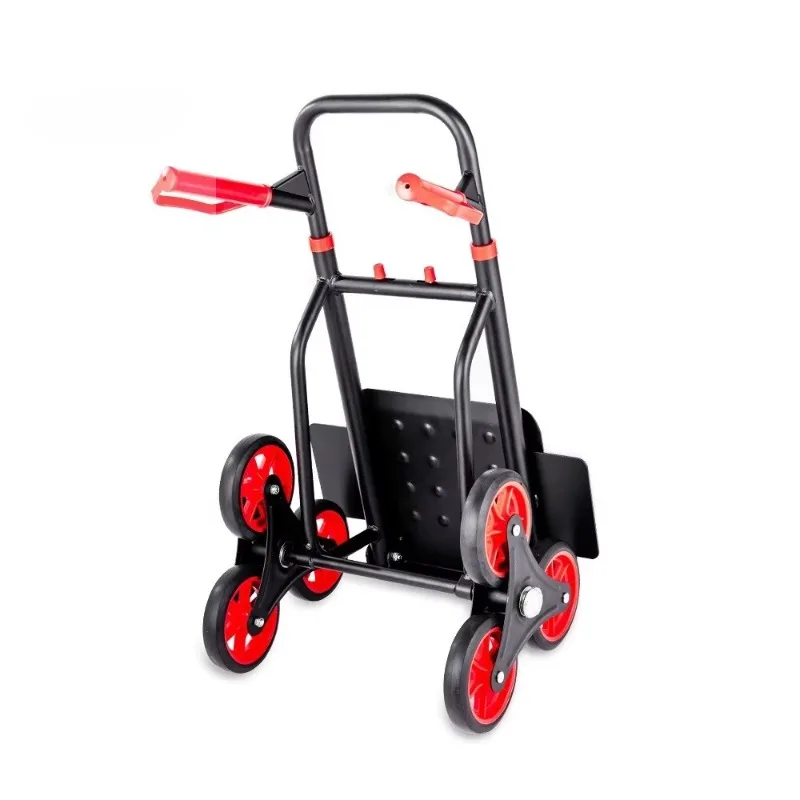 Heavy Duty Stair Climbing Trolley, 440LBS Load 6-Wheel Foldable Hand Cart, Portable Cargo Dolly for Grocery & Luggage Moving