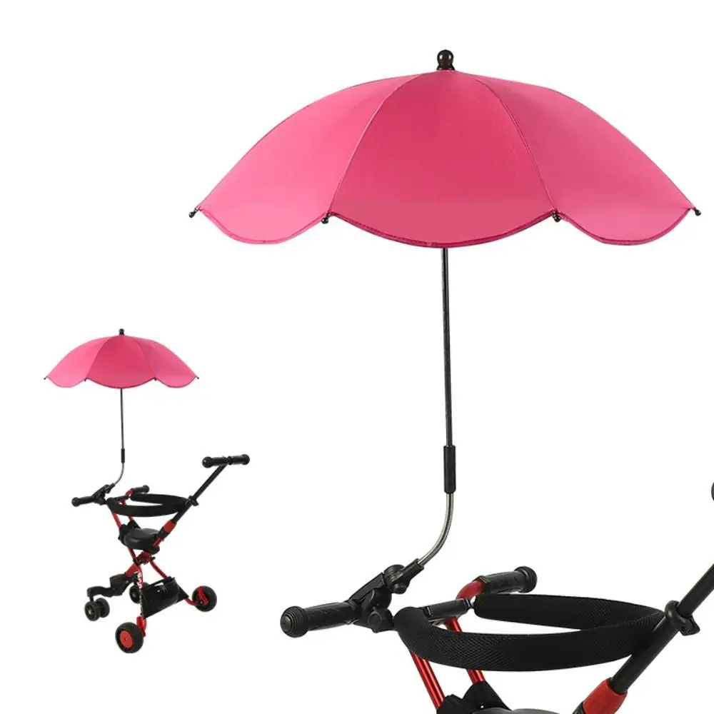 360° Baby Stroller Folding Umbrella Adjustable UV Sun Rain Protection Baby Pram Parasol Outdoor Sunshade Pushchair Canopy
