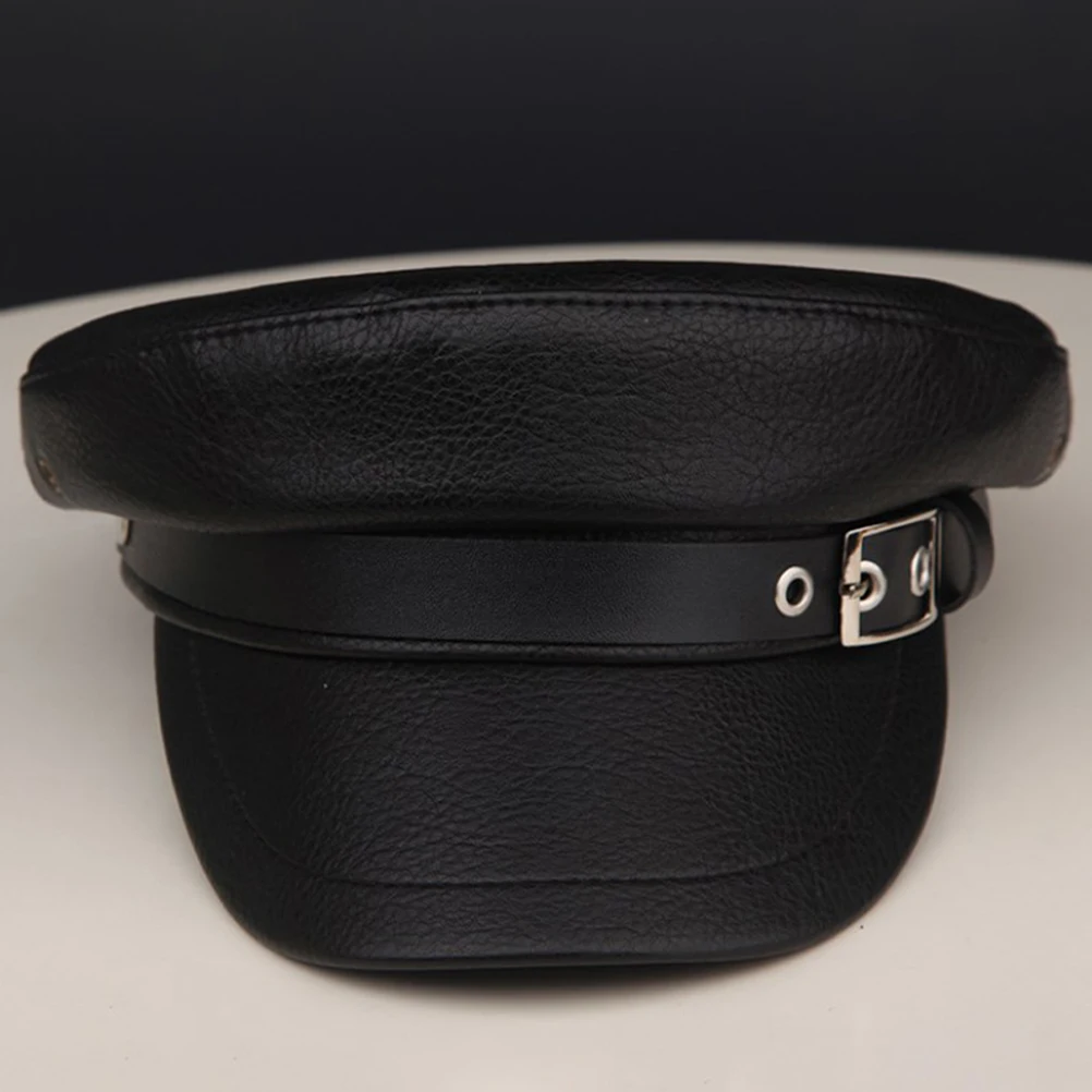 

PU Military Beret Hats Women Sailor Chauffeur Driver Cap Cotton Adjustable cosplay sailing party yacht accessories