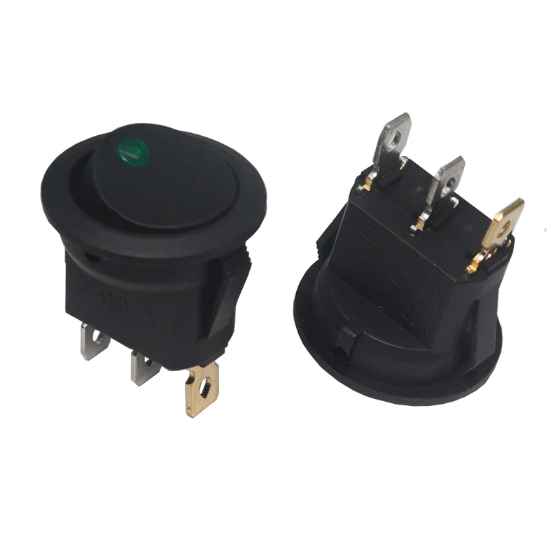 

【5-2 шт.】Кулисный переключатель, тумблер 12 В SPST, 3 контакта, 2 положения, вкл./выкл., синий светодиодный переключатель с подсветкой для лодки