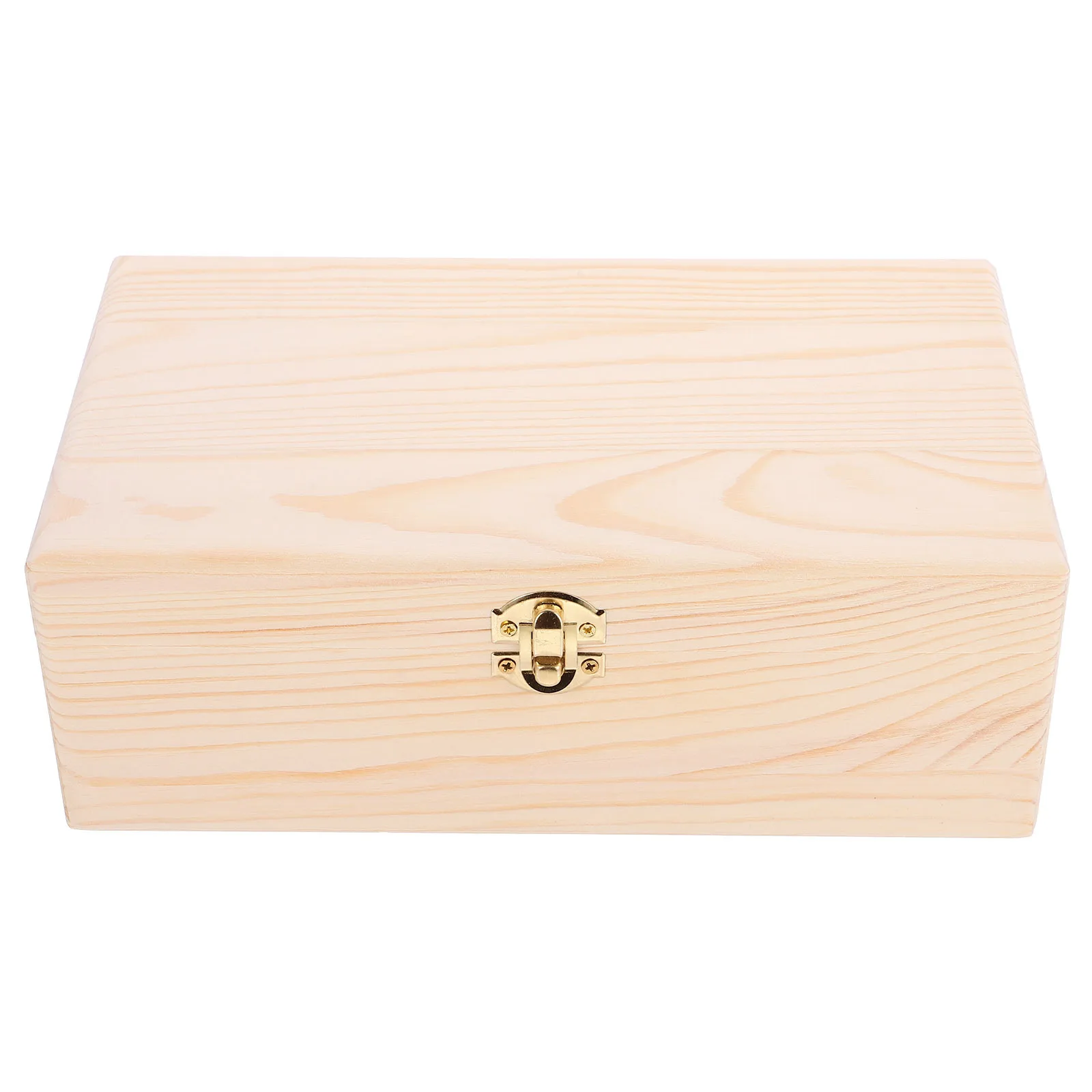 

Pinewood Wooden Jewelry Organizer Box Lid Included Multipurpose Storage for Watches Rings Earrings Desk Keepsake Case