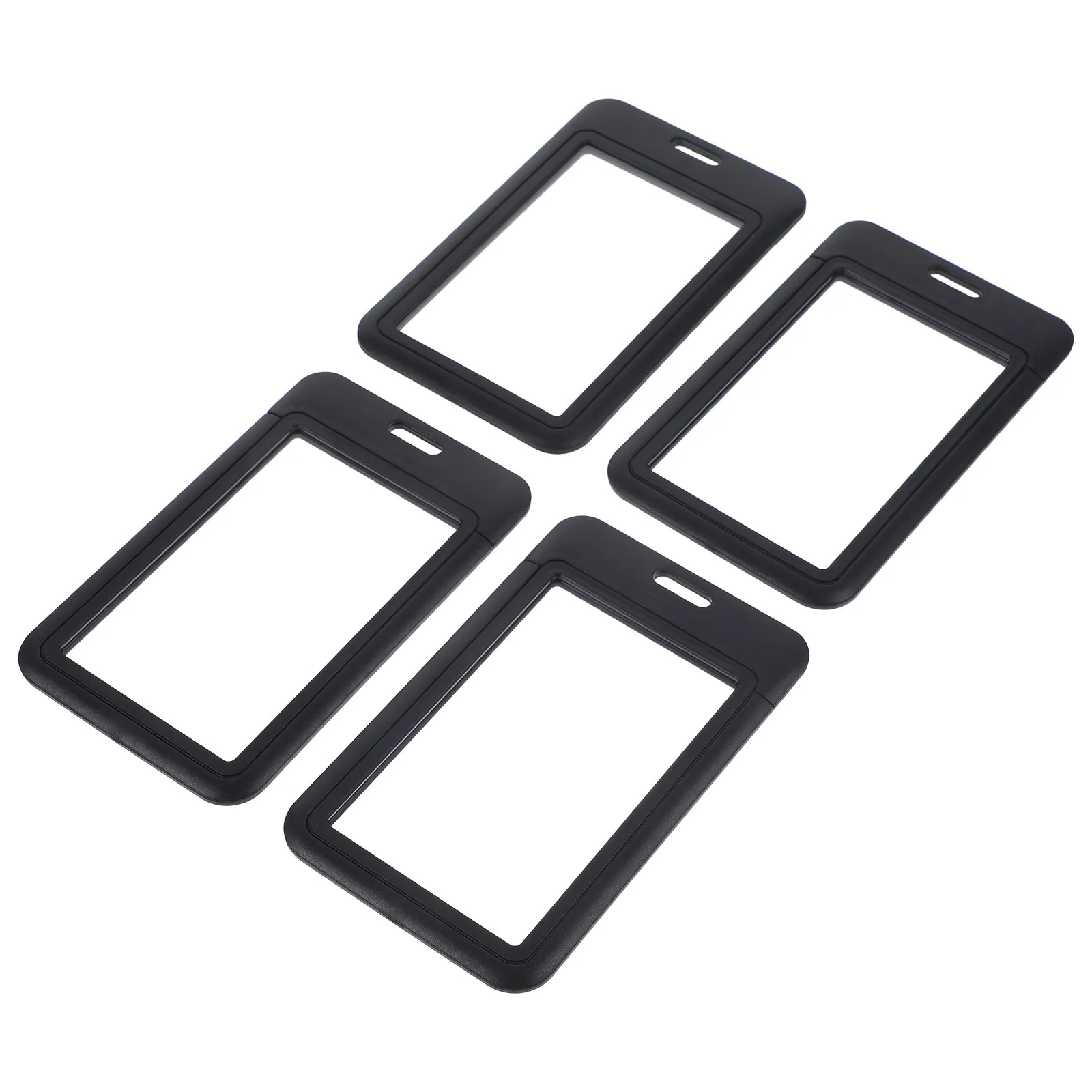 Sliding Card Protectors 4 Pack Plastic ID Badge Holders for Credit Cards Name Cards and Office Badges