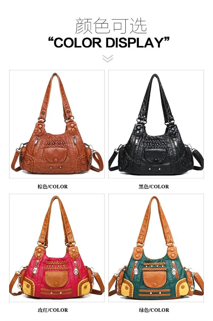 Original Designer Marke Tasche Neue Leder Kollision Farbe Schulter Kreuz Körper Große Kapazität Freizeit Taschen für Frauen – Detail 9