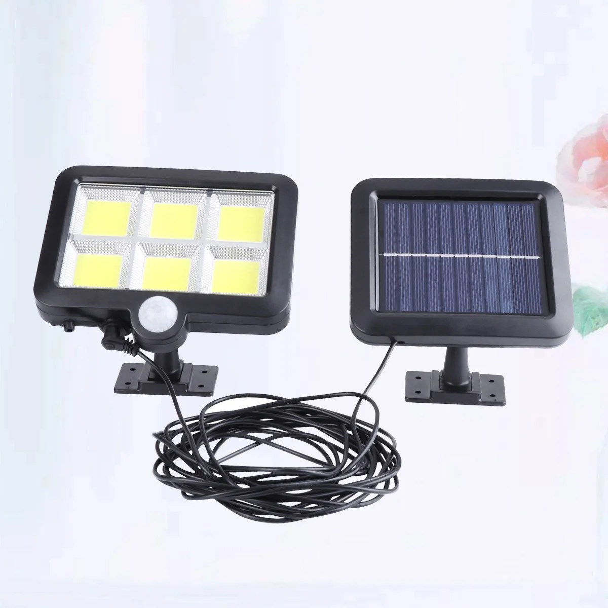 120 Cob الشمسية الاستشعار الجدار مصباح السوبر مشرق Ip65 مقاوم للماء في الهواء الطلق سبليت تصميم 5 متر تمديد خط لحديقة سياج سطح السفينة #5