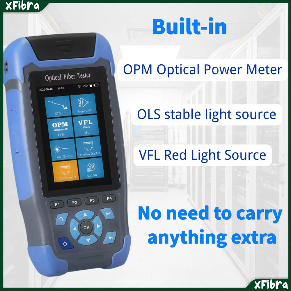 All-in-One Mini OTDR Tester 1310 1550nm Fiber Optic Reflectometer With VFL OLS OPM RJ45 Line Locator