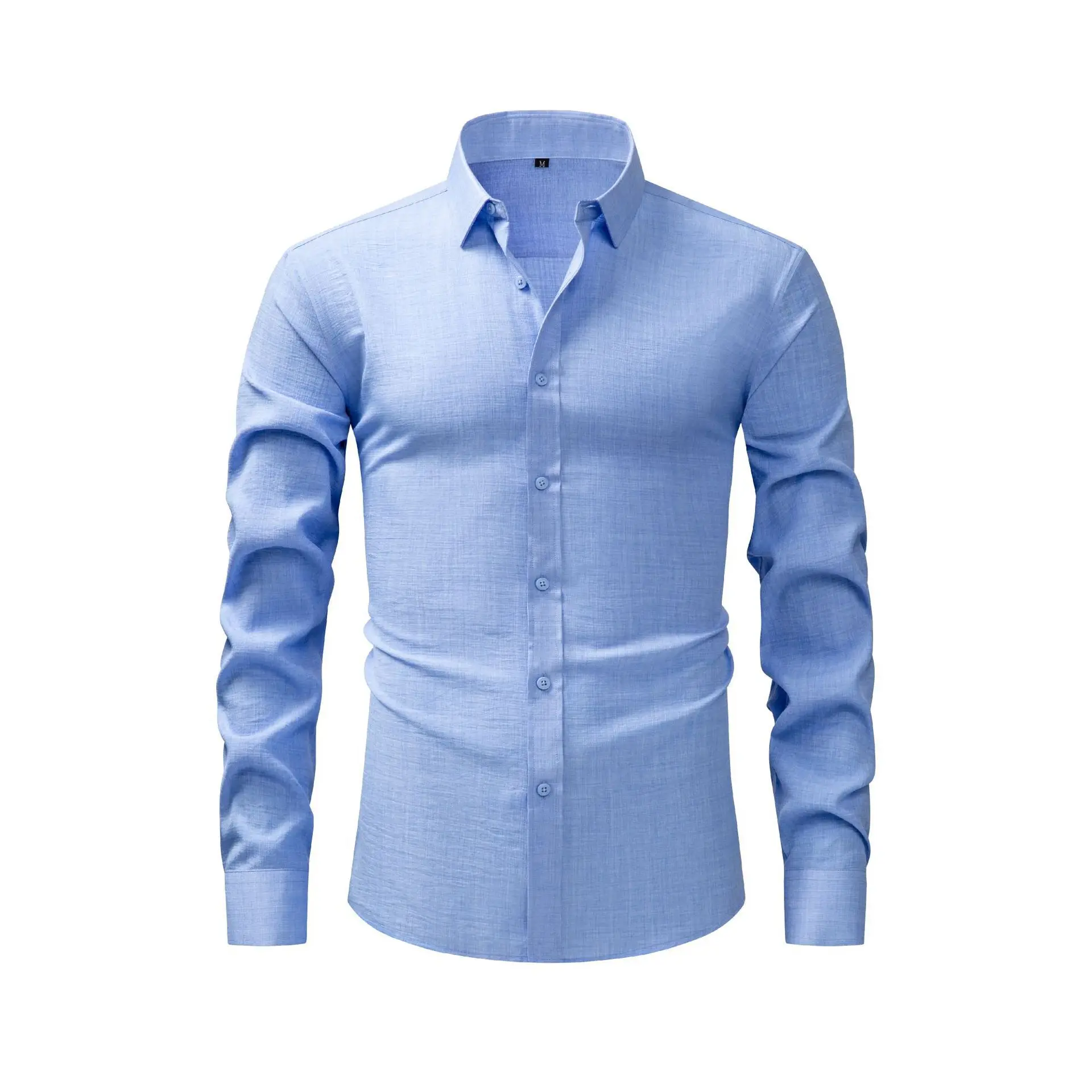 

Minimalist Men's Long Sleeve Collar Shirt Wrinkle-Free Non-Iron Business Casual Retro Button-Down Shirt Summer & Autumn 2026