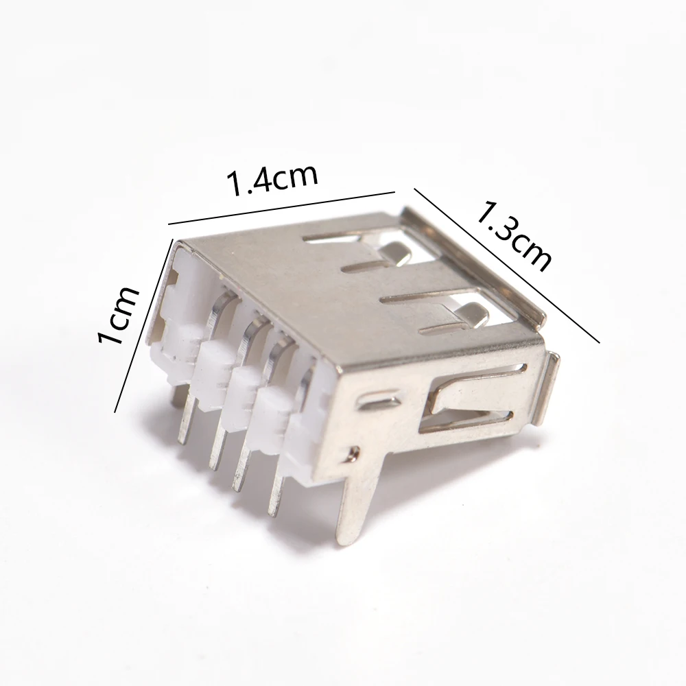 2022 Hot Sale 10Pcs USB Type A Standard Port Female Solder Jacks Connector PCB Socket Straight Leg Roll Edge White Glue