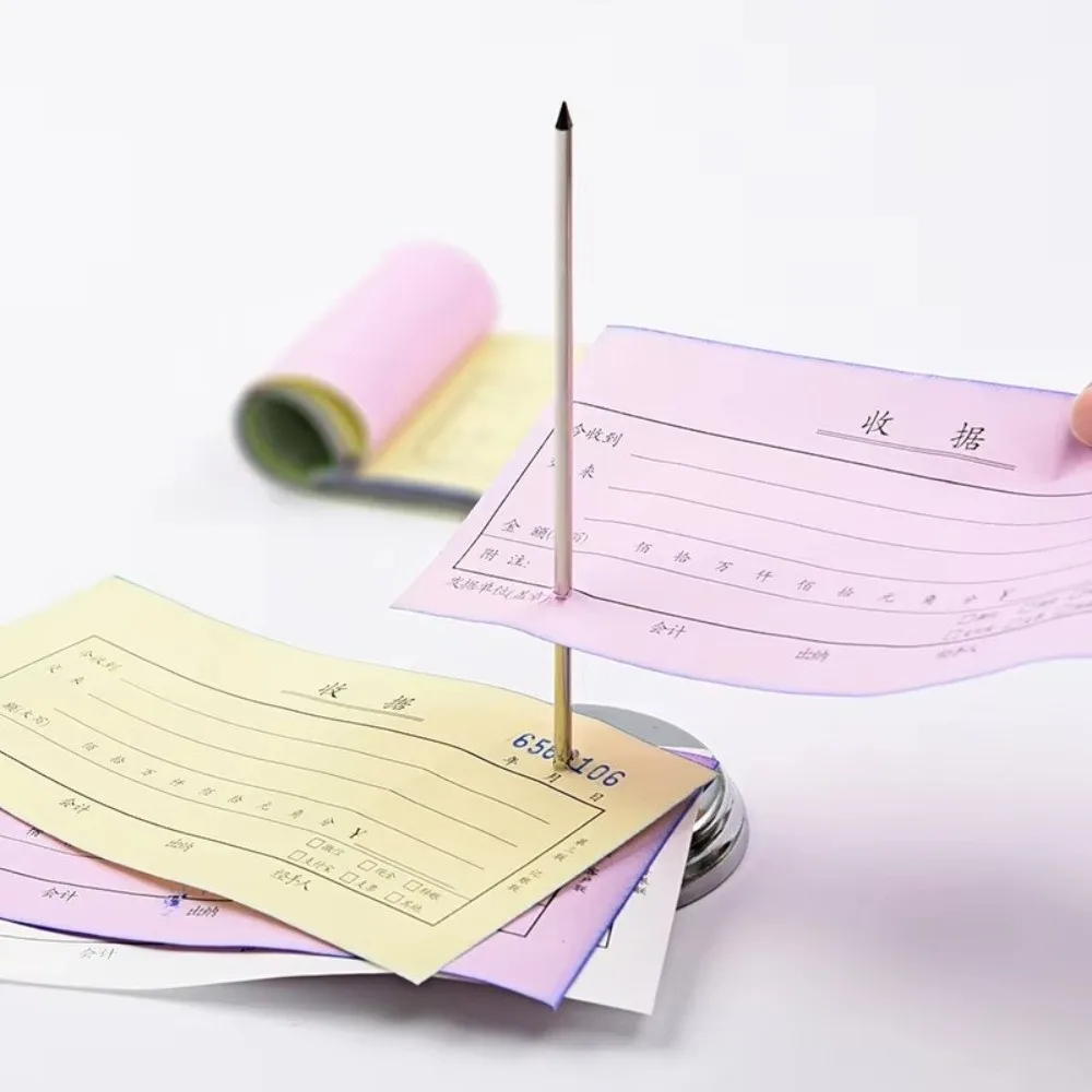 1/2Pcs Portable Metal Receipt Ticket Spike Holder Non-slip Multifunctional Paper Bill Fork Order Receipt Holder Kitchen Counter