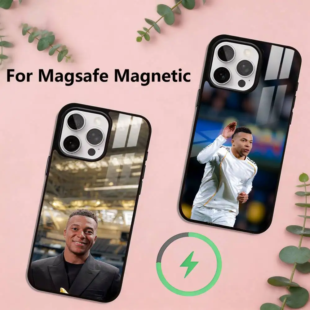 

K-kylian M-mbappe Football Star Phone Case For iPhone17,16,15,14,13,12,11 Plus,Pro Magnetic with Magsafe Wireless Charging