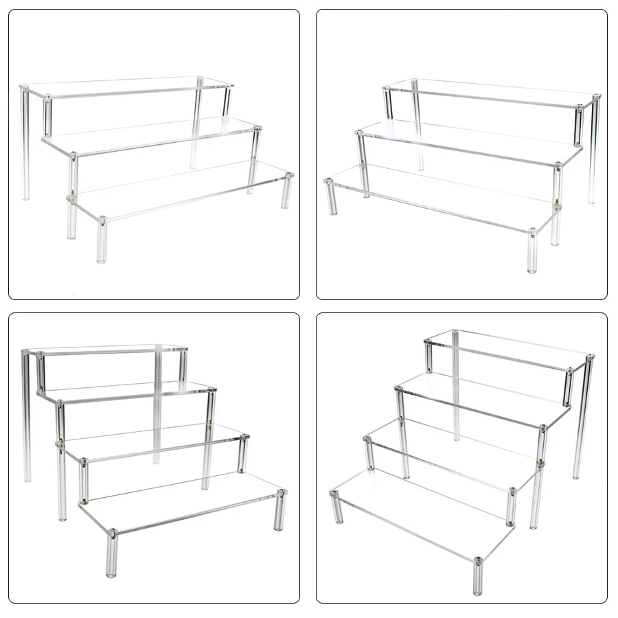 Soporte de exhibición acrílico transparente para figuras de Anime, estante para magdalenas, organizador, soporte para postres, elevadores de