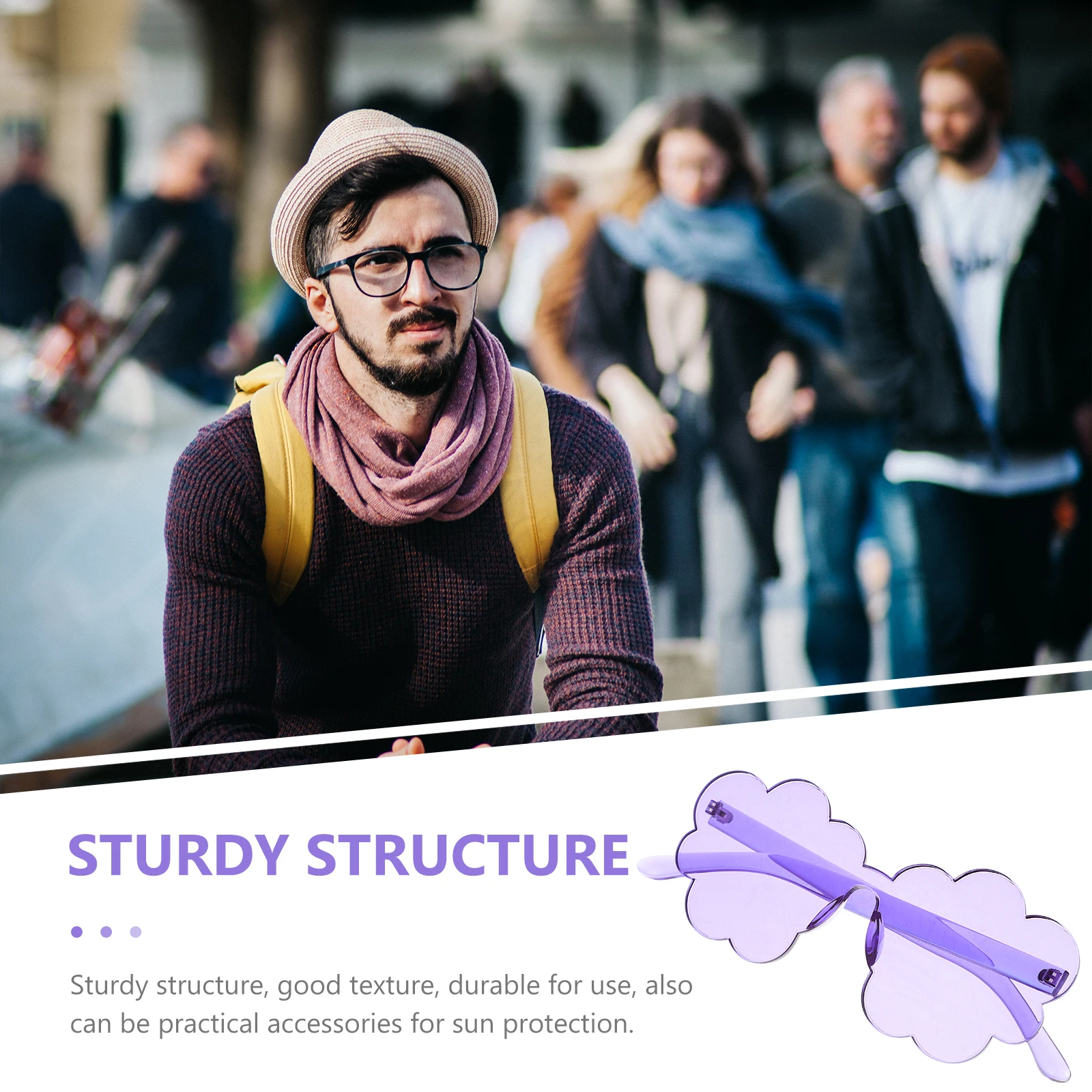 

Trendy Frameless For Women Cool Party Lightweight Durable Uv Protection Fun Aesthetic Outdoor Accessories