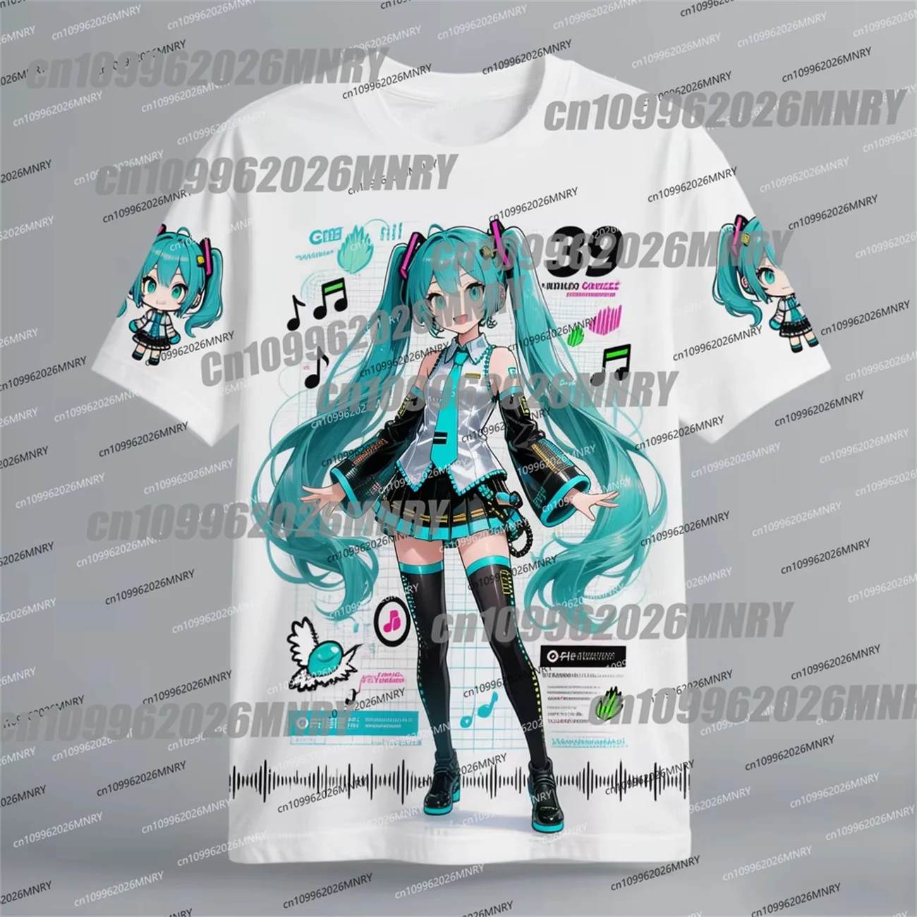 Casual Kids Short Sleeve Tops Hatsune Miku Cosplay T-Shirt Anime Miku Memorable Moments Graphic Tee for Men's Shirts