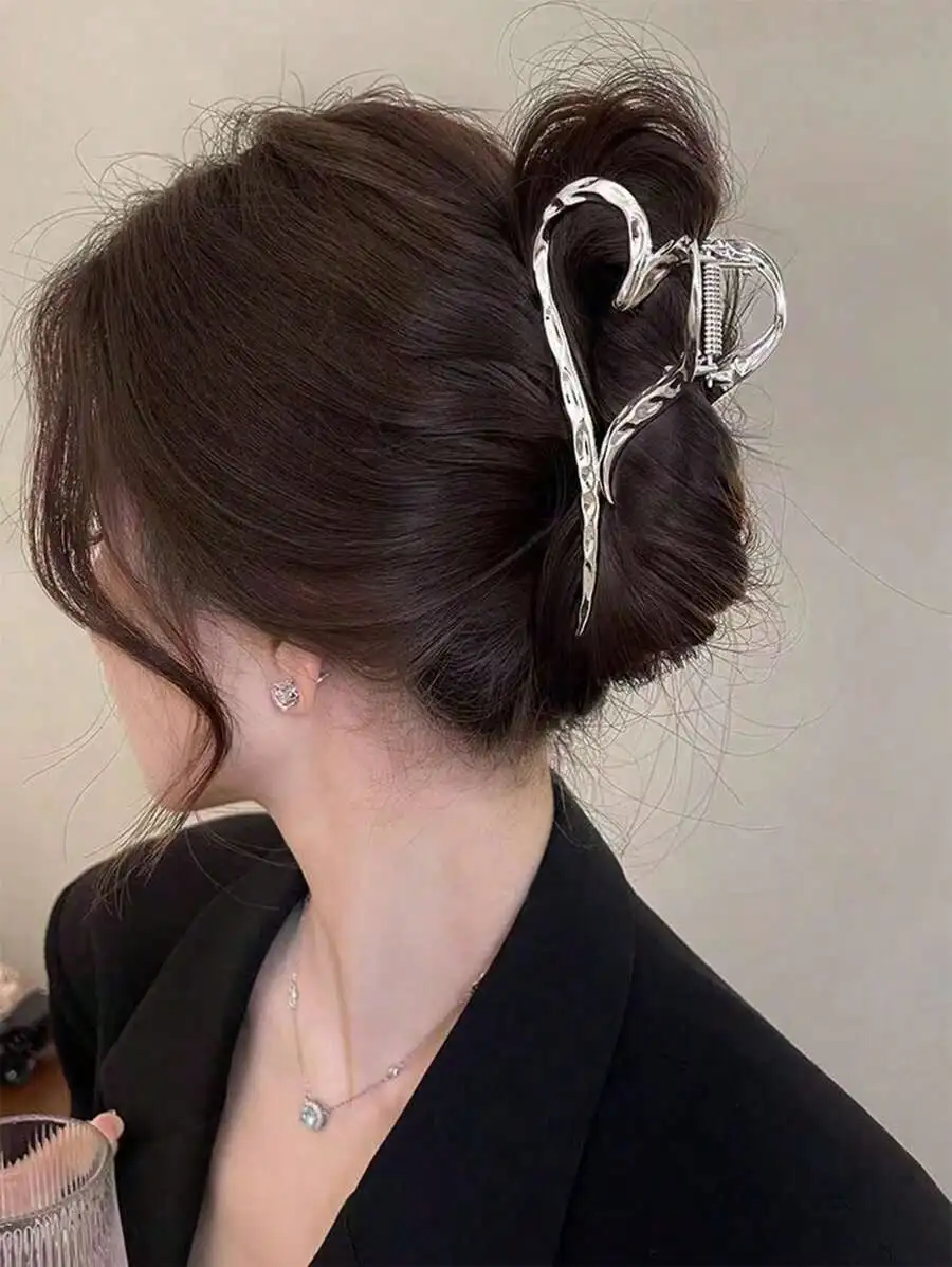 

Structured Hair Claw For Thick Hair, Strong Hold Jaw Hair Clamps, Butterfly Hair Clips Hair Claws Hairpins Fashion Hair Accessories For Women Elegant, School Stuff, College, Faux Pearl Hair Accessories