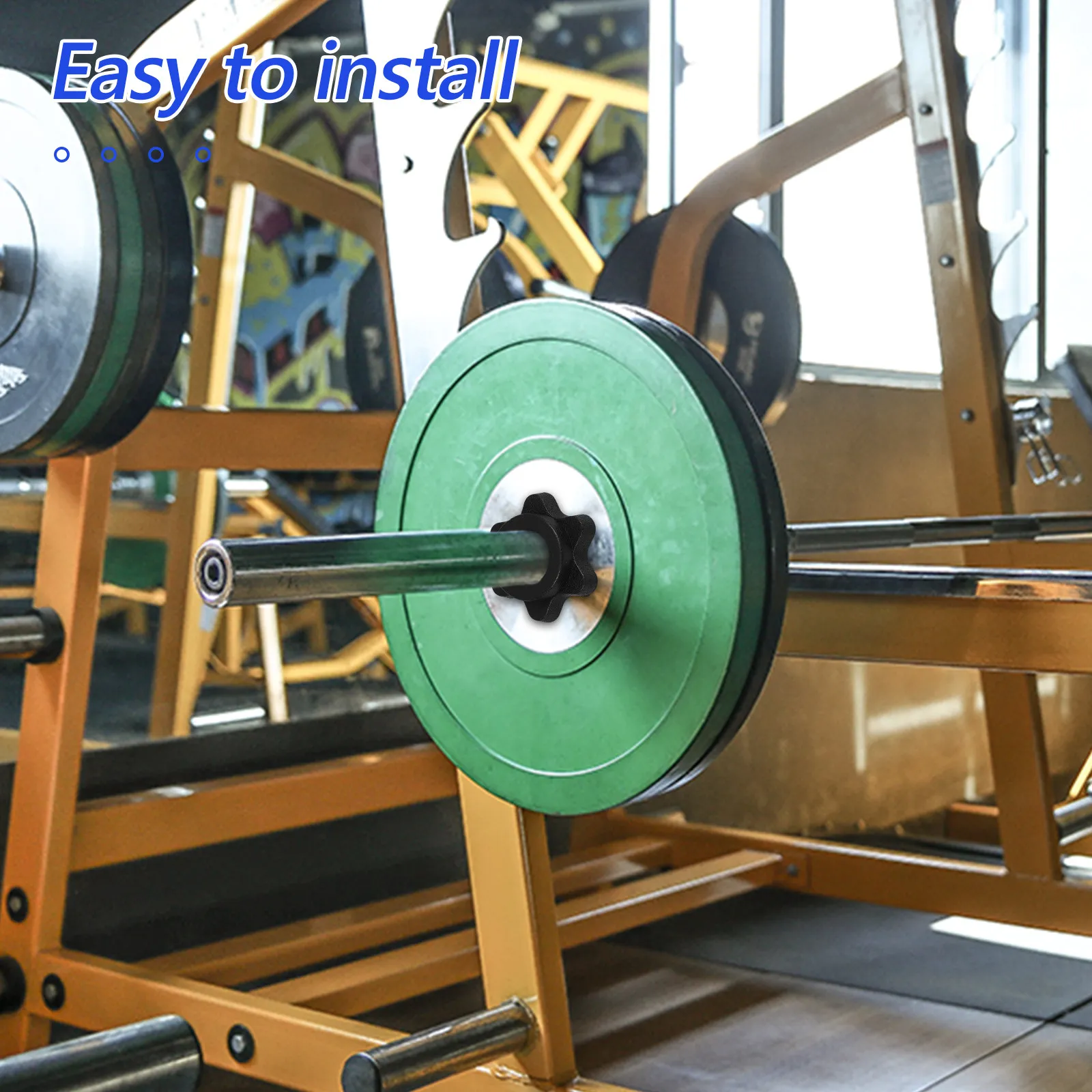 4Pcs Barbell Self-Locking Nut Heavy Duty Plastic Security Collar for Dumbbell Bar and Barbell Fixing Anti-Slip Fitness