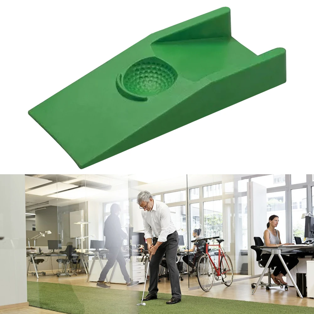 Golf Trainer Aid Door Stopper Golf Game Office Home Carpet Practice Putt Aim for Golf Enthusiast ABS Green Decorative Door Stops