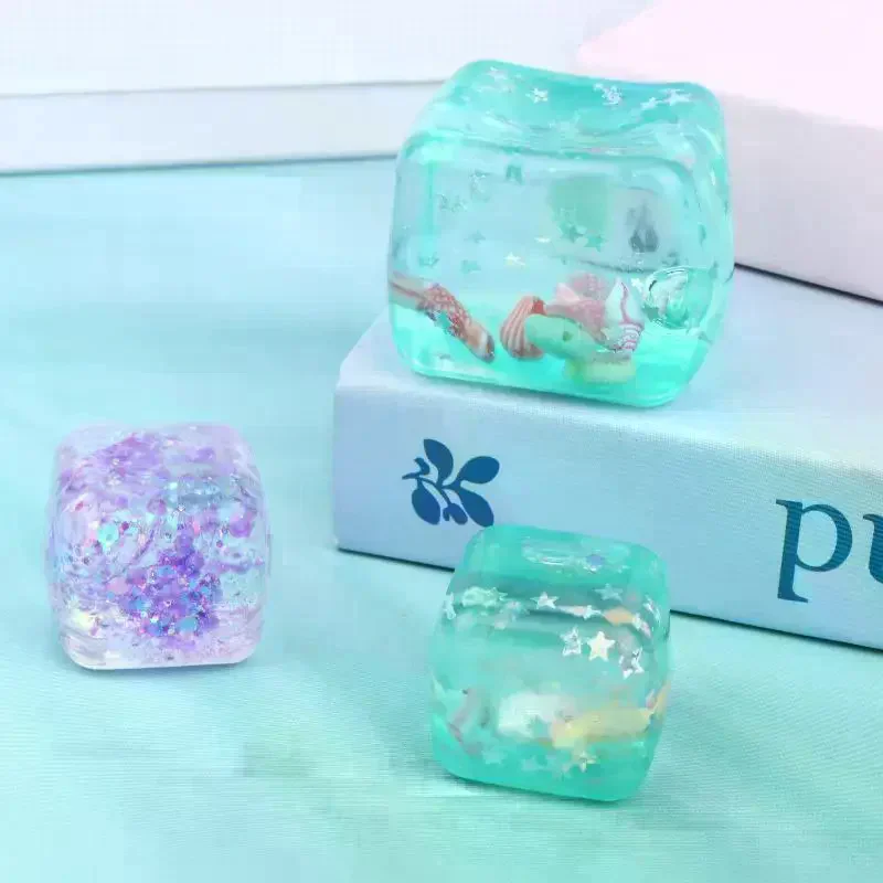 Stress Relif Balls Cube Ocean Sensory Fidget Toy Slow Rise Toys For Kids And Adults Squeeze Relax Gift