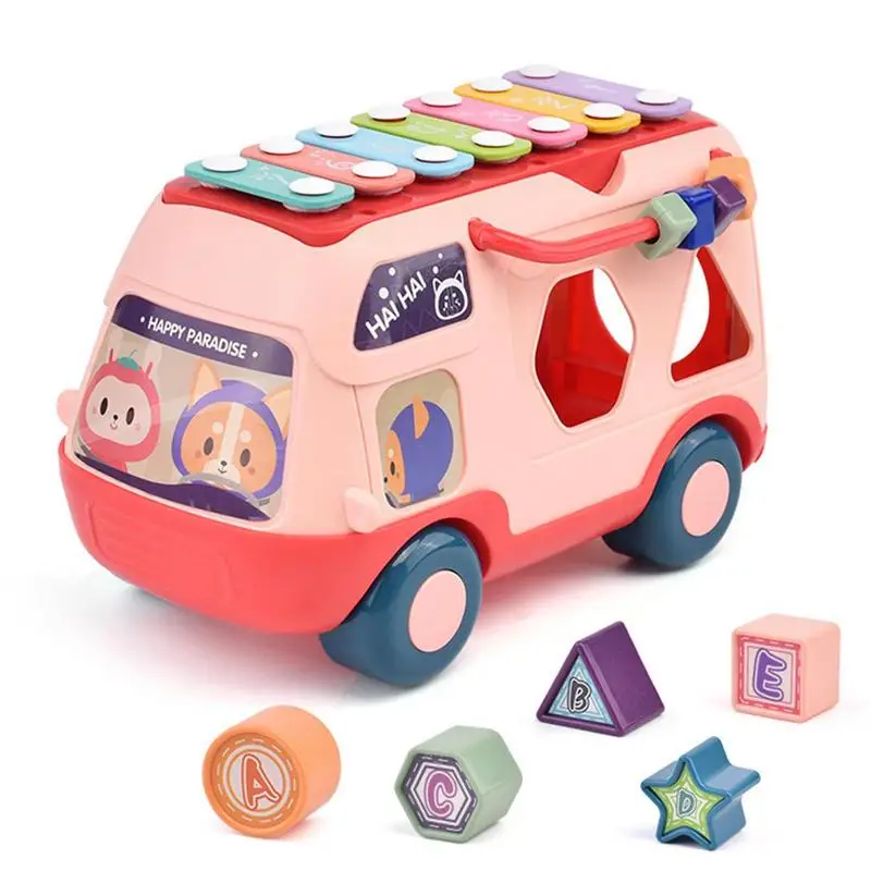 Autobús de dibujos animados para niños, Mini coche, autobús de juguete, vehículos de juego, juguetes educativos para niños, regalos para niños