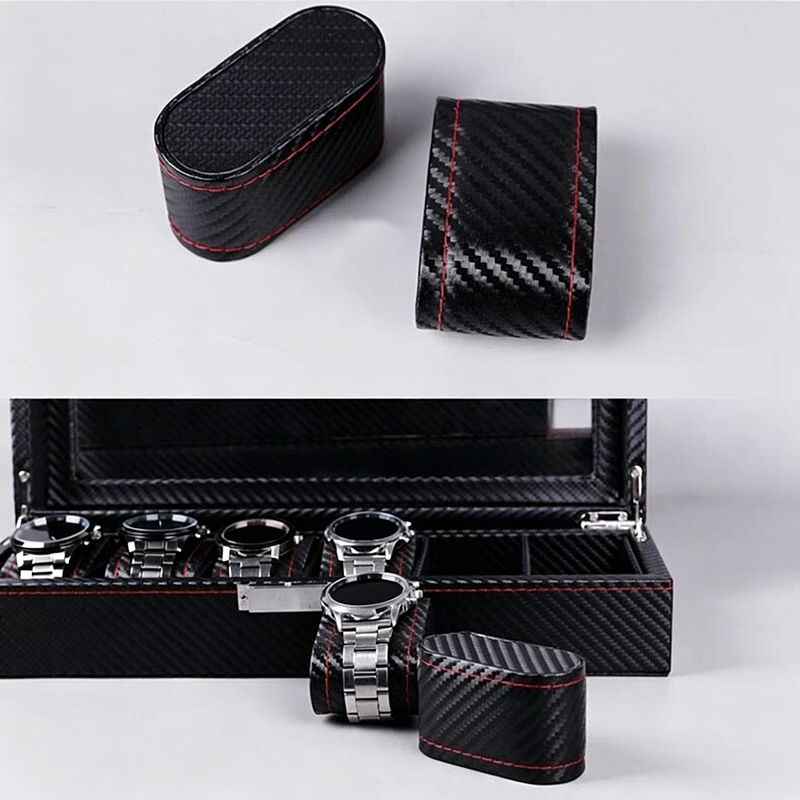6/12 Slots Watch Organizer Box Storage Box Jewelry Box for Travel Watches Carbon Fiber Display Multi-Purpose Box for Display