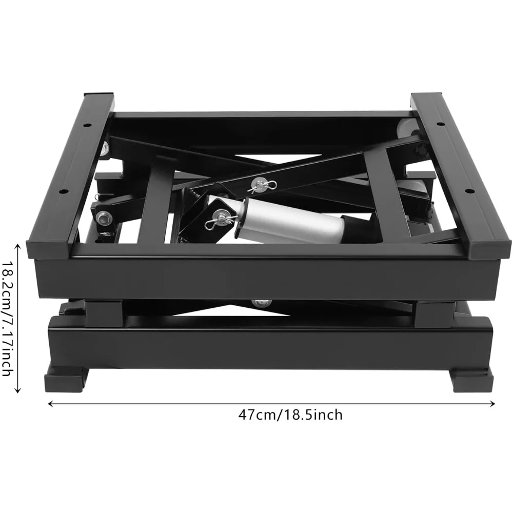 طاولة رفع مقصية كهربائية مع جهاز تحكم عن بعد بسعة 130 رطلاً، منصة رفع كهربائية بارتفاع 3.94-14.57 بوصة، خيال علمي فردي