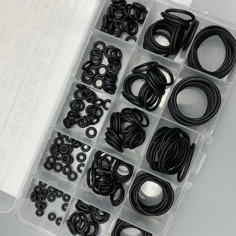 NBR Oil Resistant O-Ring Assortment 1.9mm Wire Dia 225PCS Rubber Gasket Seals Various ID Sizes Car Brake Pump Water Tube