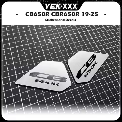 Stainless Steel Frame Side Cover Trim Covers with R Type R Emblem Stickers For Honda CB650R CBR650R 2019-2025