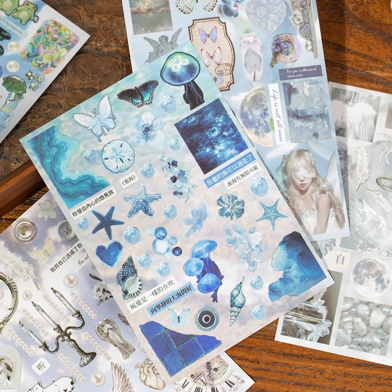 30 Pages Retro Style Decorative Stickers Book Scrapbooking Phone Case DIY Journal Collage Material Sticker Gift