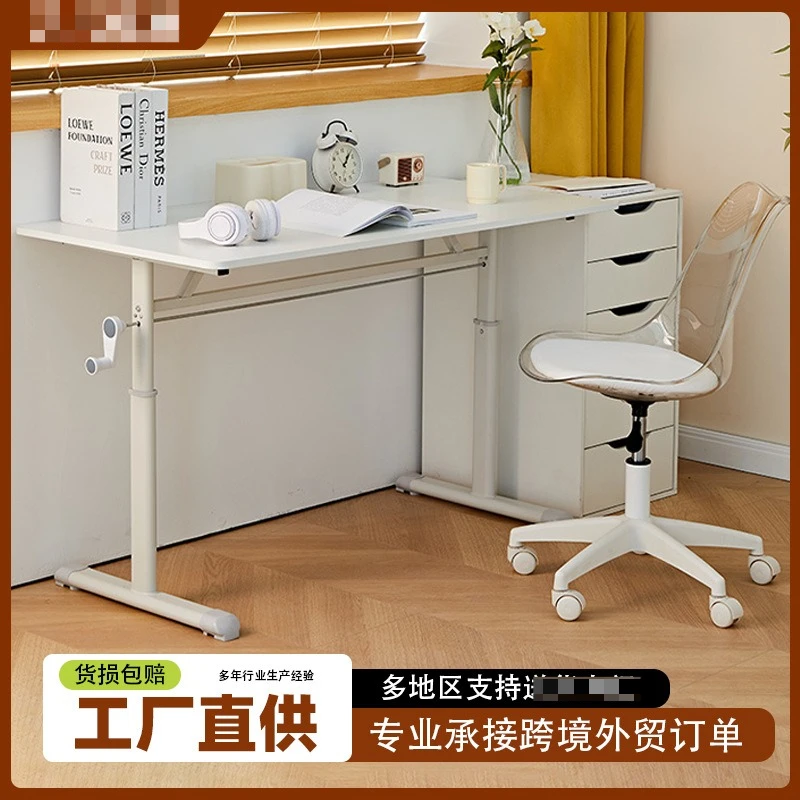 Children's study table Elementary school student desk Computer desk Household lifting writing desk Solid wood hand lifting table