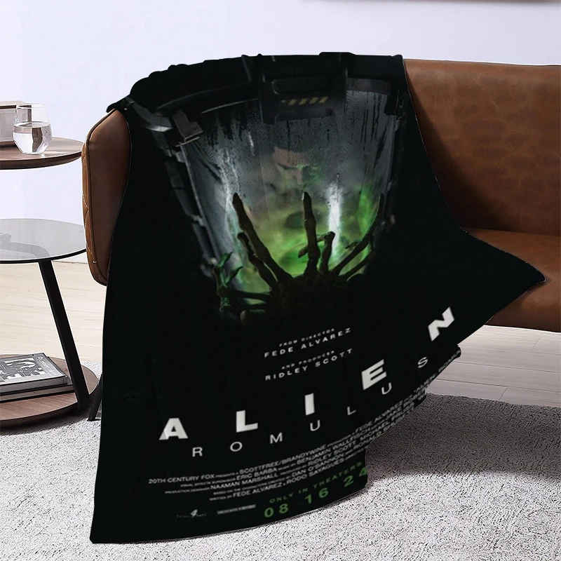 Alien Romulus 2024 Movie Throw Fleece Blanket Fluffy Catnap Custom Cobija Microfiber Bedding King Lid Bed Blankets & Throws Knee