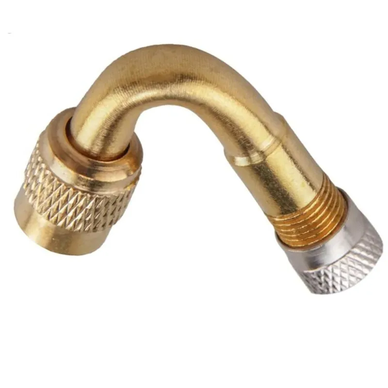 Brass 45-Degree 2-Piece Tire Valve Extender For Trucks, Sturdy And Reliable, Convenient For Use On Dual Wheels