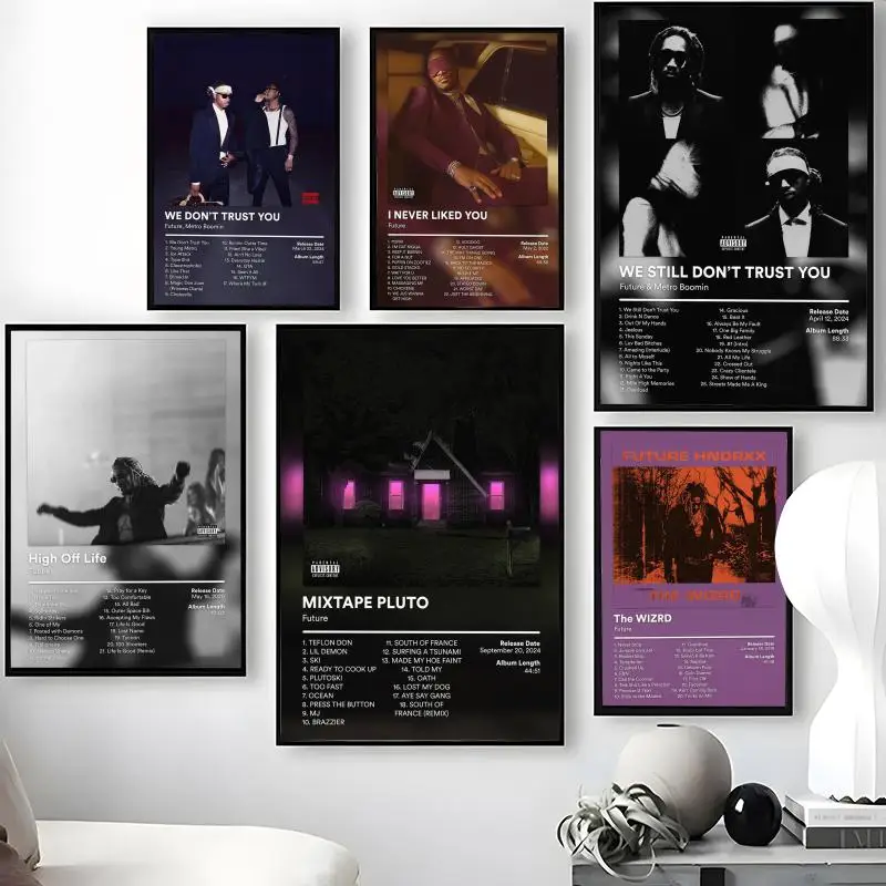 Singer F-Future Poster Waterproof Self-Stick Wall Art Stickers, Removable Wall Decor for Living Room and Bedroom