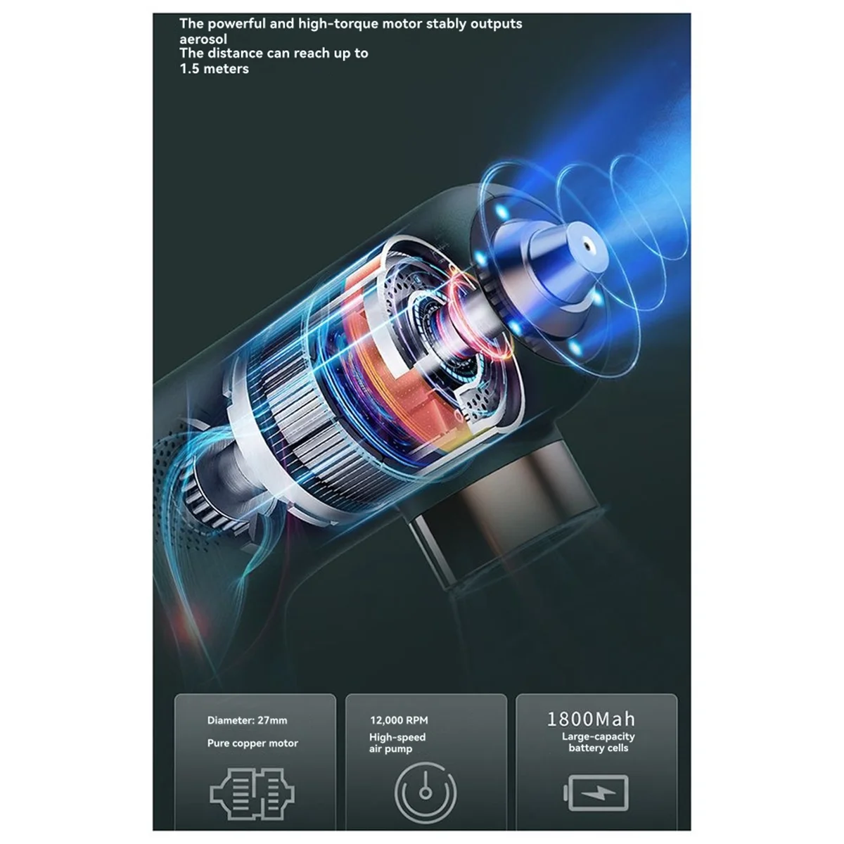 Mini Wireless Electric Sprayer USB Rechargeable Nanometer Blue Light Disinfection Sprayer Fogger Machine Home Garden