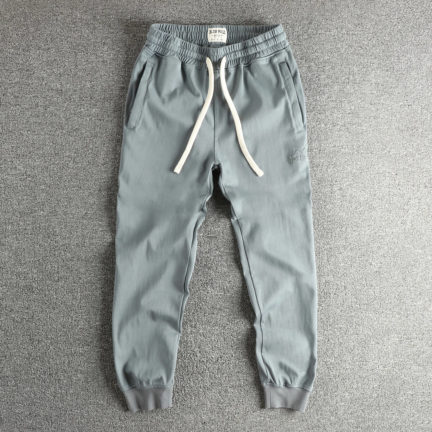 

Retro Washed Cotton Knitted Casual Pants Men's Youth Loose Fit Trousers with Embroidered Letters Nine Points Cuffed