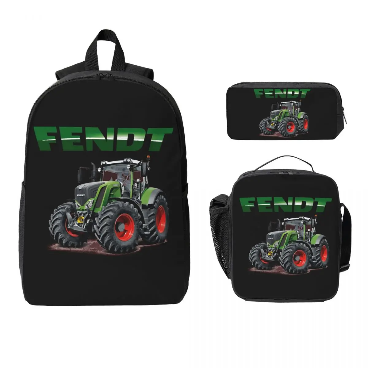 Fendt German Tractors Backpack Student BookBag School Bag Laptop Shoulder Bags 3ps Insulated Lunch Bag Pencil Case