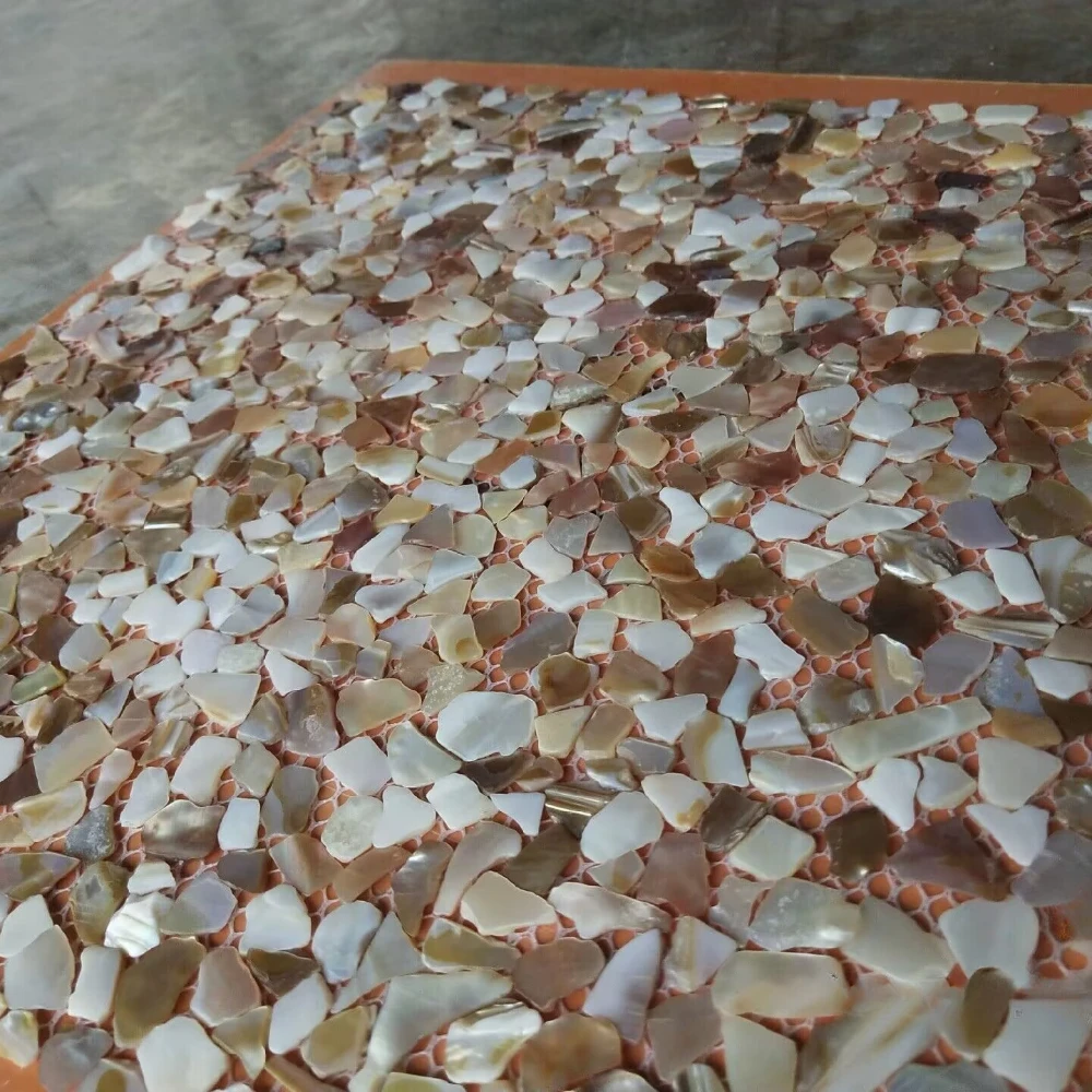 Pure Natural Original Colors Irregular Shell Mosaic Tile for Hotel Hall Bathroom Sink Backdrop Living room Wall Tile Floor Tile