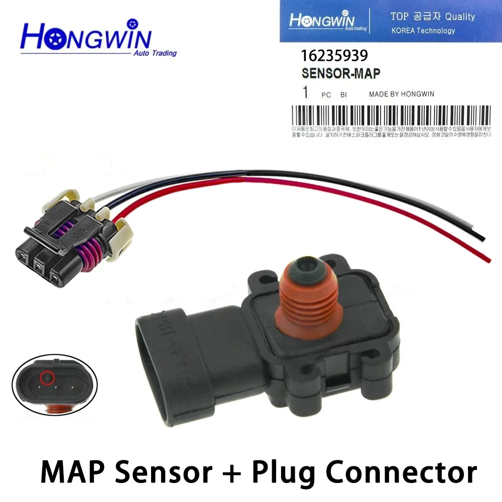 16235939 Manifold Absolute Pressure MAP Sensor With Wire For Chevrolet Express Silverado 3500   2001-2006 GMC Sierra Savana