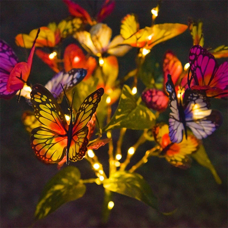 

Outdoor Solar Simulation Flower Butterfly Lawn Lights Solar Ground Plug Garden Lights Wedding Light Holiday Courtyard Decoration