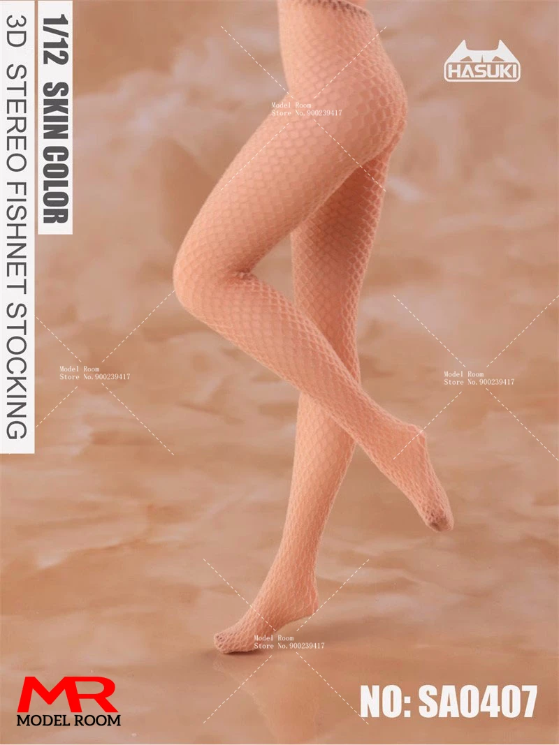 HASUKI SA04 1/12 Scale 3D Fishnet Stockings Seamless Socks Clothes Accessories Model Fit 6\'\' Female Soldier Action Figure Body