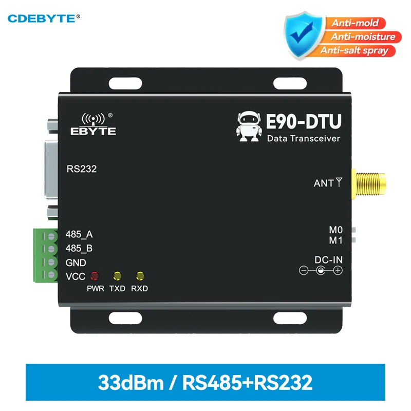 

LoRa Indusrtail Wireless Digital Radio RS485 RS232 CDEBYTE E90-DTU(433L33)-V8 Modbus TCP to RTU 12KM Anti-Jamming Wireless Modem