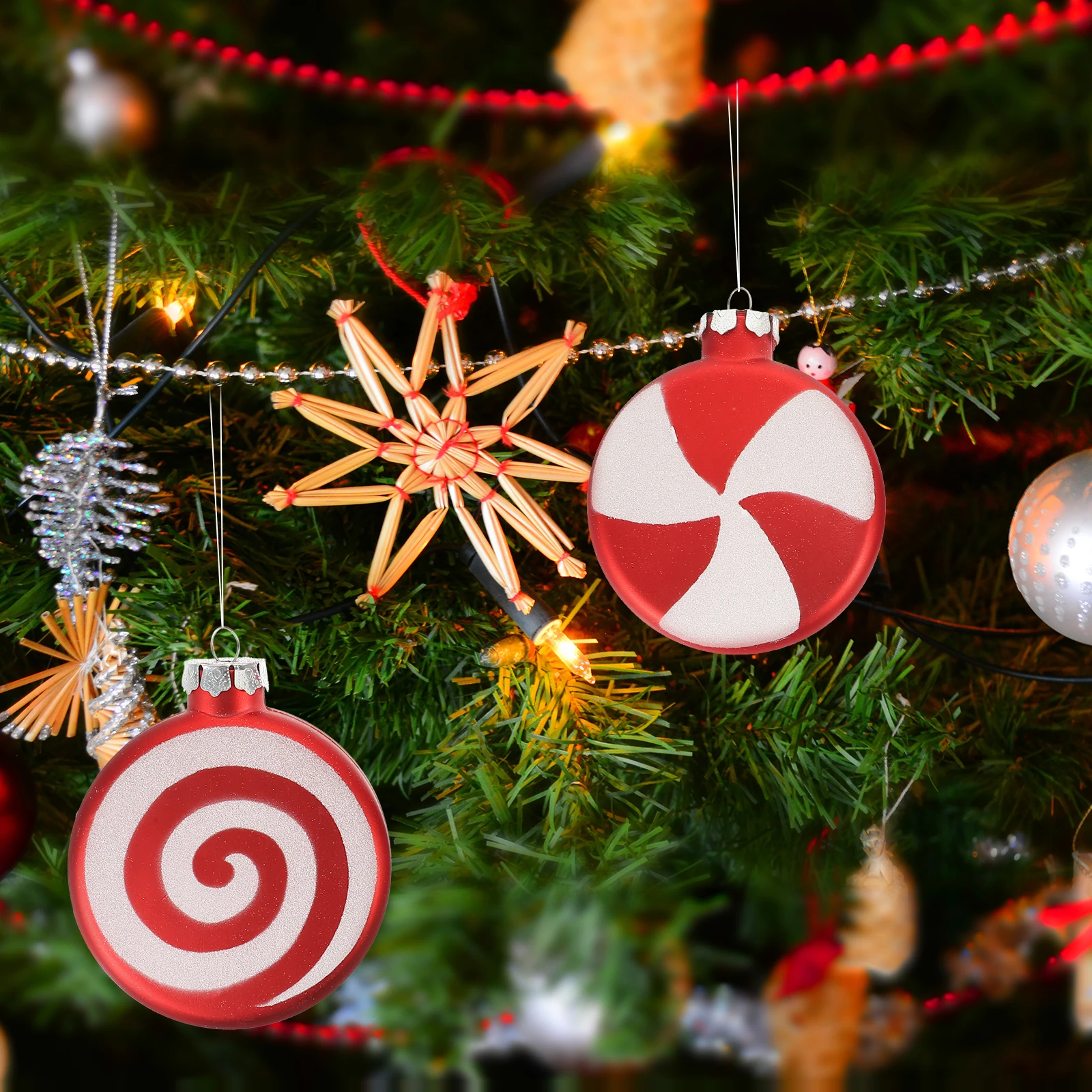 

4 Pcs Christmas Tree Decoration Pendant Decorations Xmas Baubles Candy Pendants Ornament