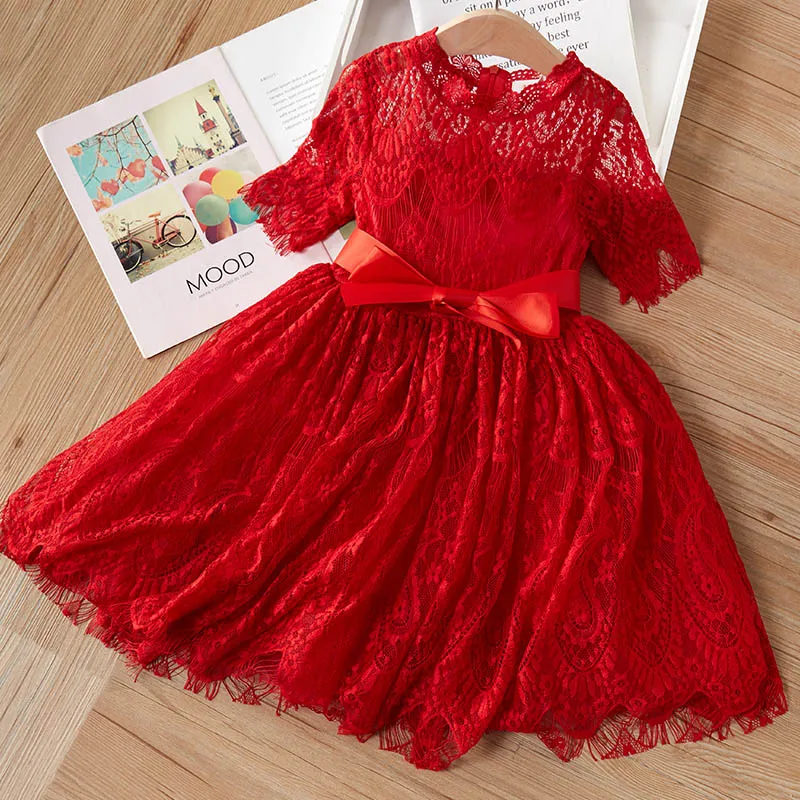 Bear Leader Girls Dress 2023 New Summer Brand Girls Clothes Lace And Ball Design Kids Princess Dress Party Dress For 3-7 Years