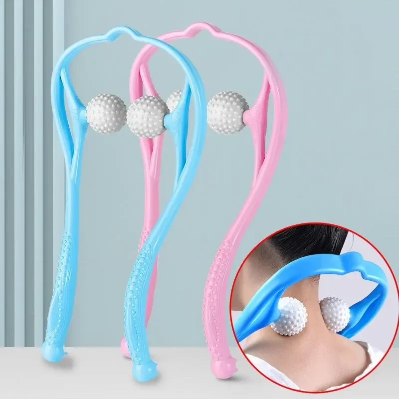 New 1pc Cervical Spine Massage Clip Multifunctional Manual Roller Neck Massage Shoulder Neck Clip Neck Artifact Massager