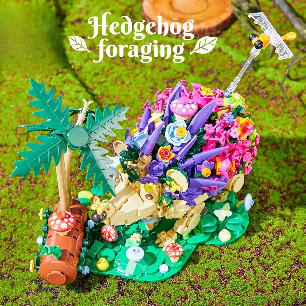 

Flower Hedgehog Foraging Puzzle Blocks STEM Learning Toy for Children Creative Building Construction Set