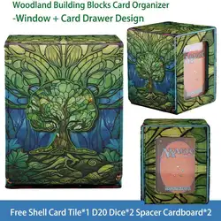 TCG Deck Box 100+ PU Windowed Single Deck PTCG DCG Tabletop Gametrading Cards Storage Box Free 35tp Shell Deck 2 Spacers  2 Dice