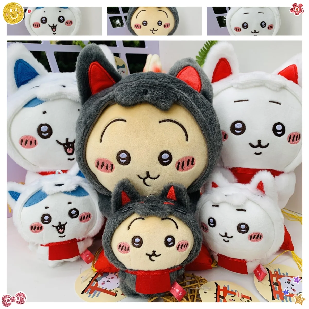 Hot Selling Cartoon Trio Chiikawa Series Plush Pendant Hachiware Kawaii Usach Plush Toy Pendant Cute Doll Bag Pendant Doll