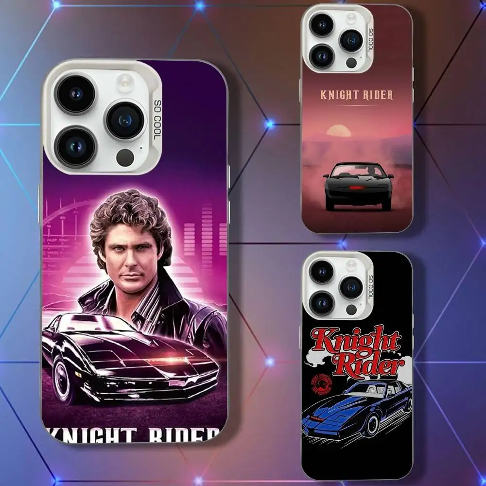 

K-KITT Knights R-Rider Phone Case For iPhone 16,15,14,13,12,11,Pro,XS,Max,Plus,Mini,SE White Candy Matte Shockproof Cover