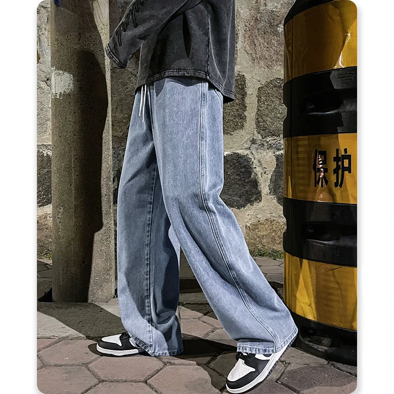 2024 Men's Hip-Hop Baggy Jeans Streetwear Oversized Wide Leg Pants - Drape Loose Fit Casual Trousers High Quality Free Shipping